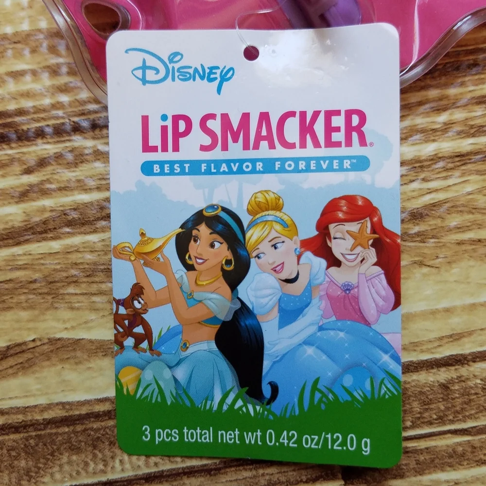Disney Lip Smacker Key Chain Ring Bag Charm Lip Gloss Chapatick Princess Mickey